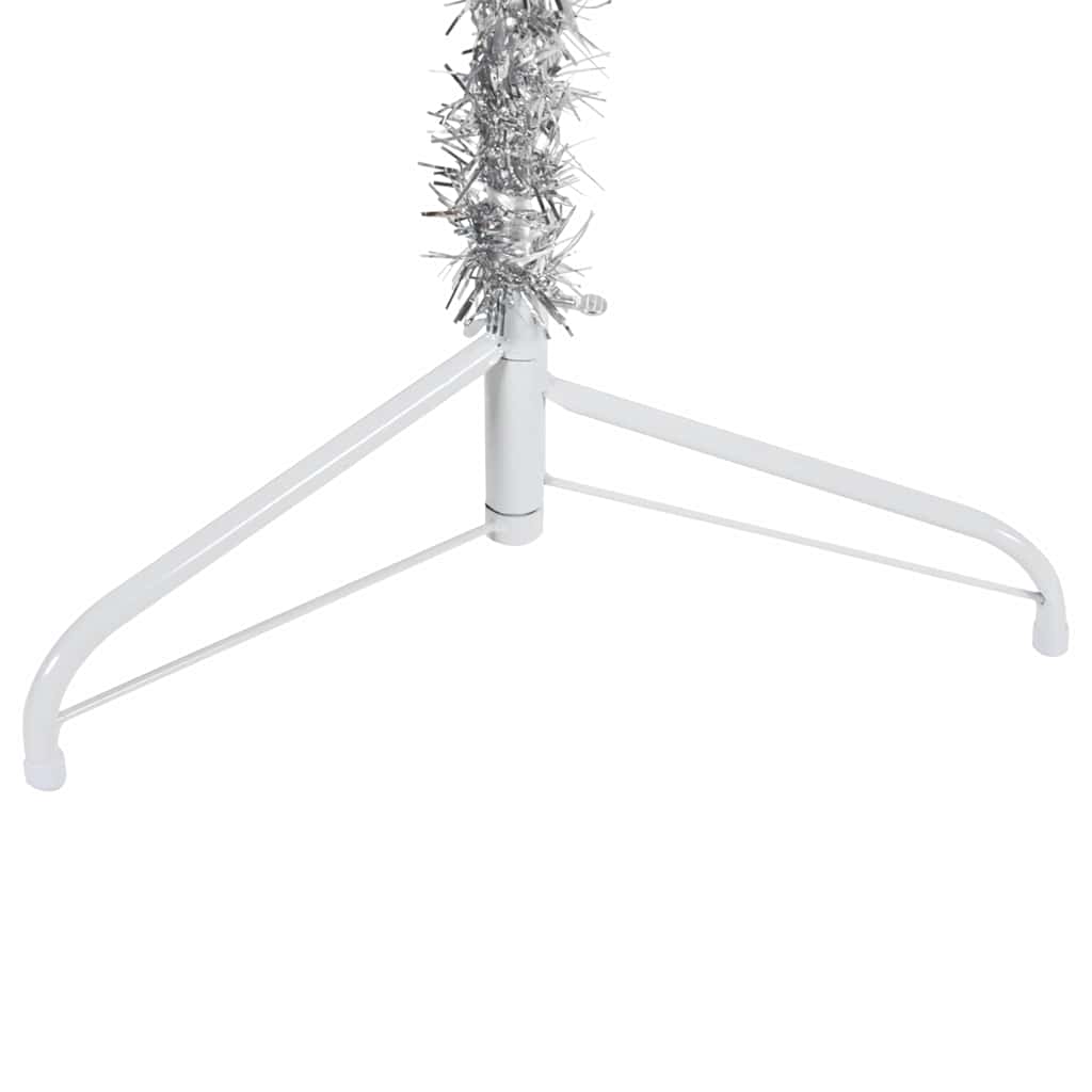 Künstlicher Halb-Weihnachtsbaum mit Ständer Schlank Weiß 180 cm