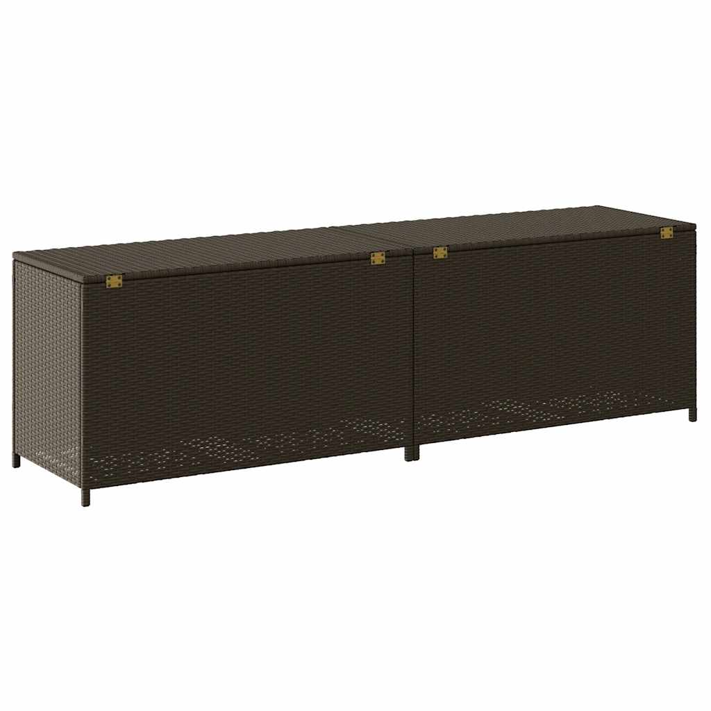 Gartentruhe Schwarz 283L Poly Rattan