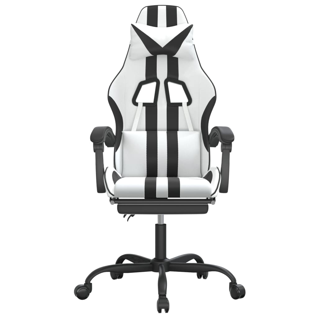 Gaming-Stuhl Drehbar Schwarz und Blau Kunstleder