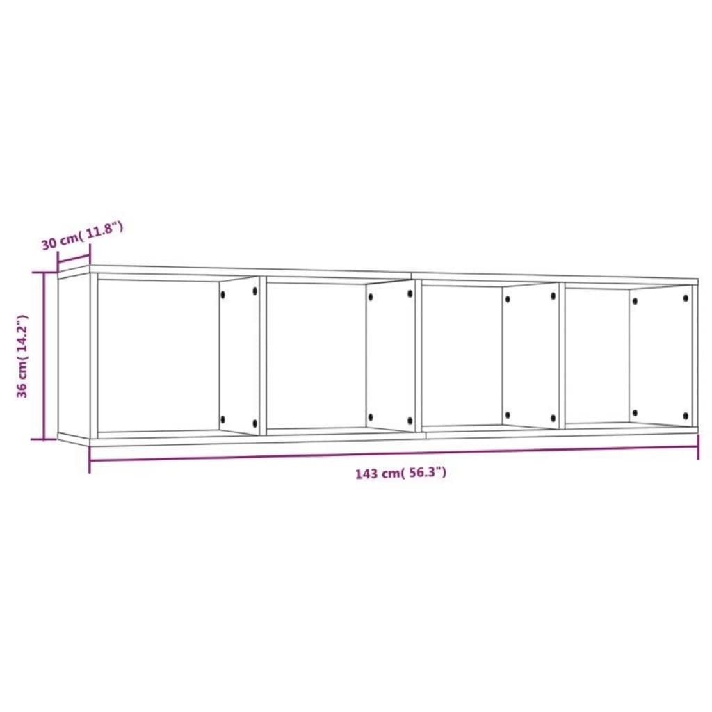 Bücherregal/TV-Schrank Weiß 143×30×36 cm
