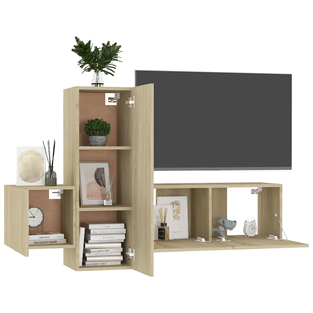 5-tlg. TV-Schrank-Set Weiß Holzwerkstoff