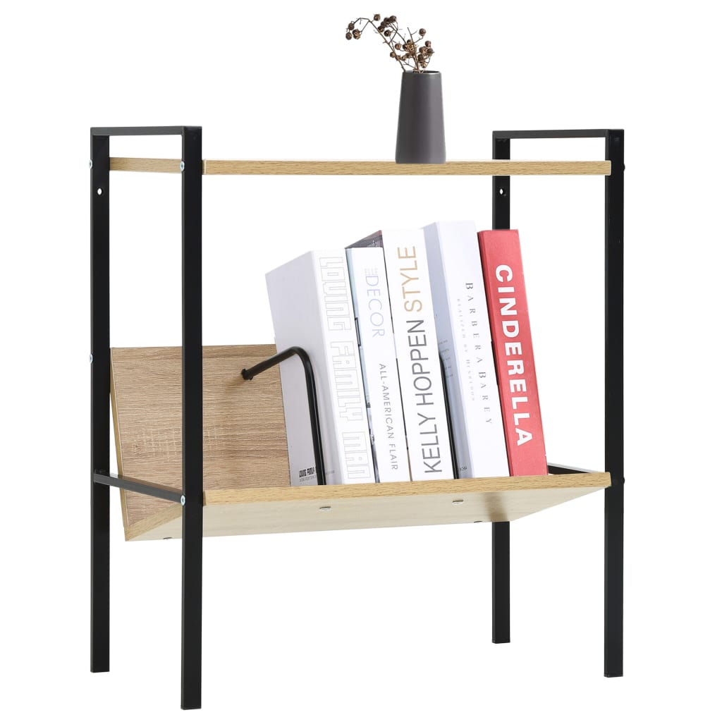 Bücherregal 2 Regalböden Schwarz 52x28x59 cm Holzwerkstoff