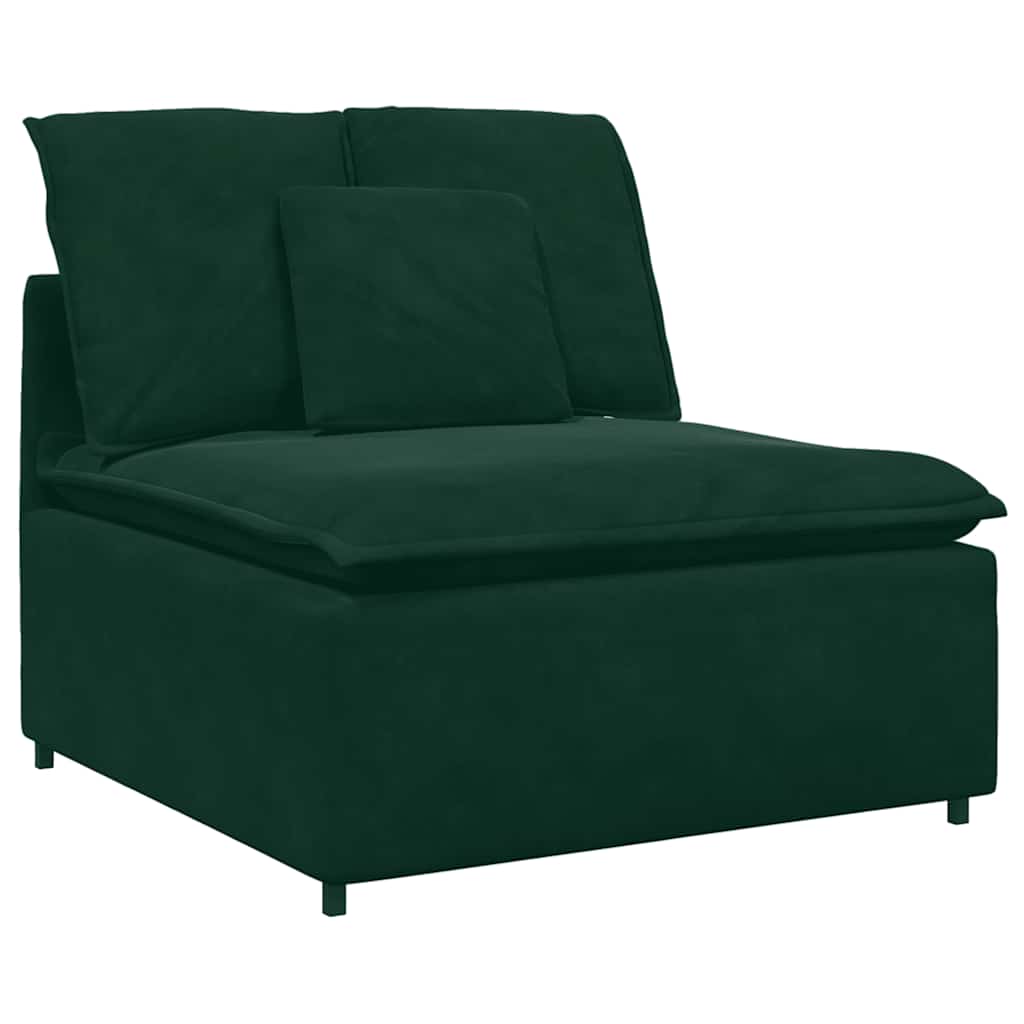 Modulares Sofa mit Fußhocker und Kissen Blau