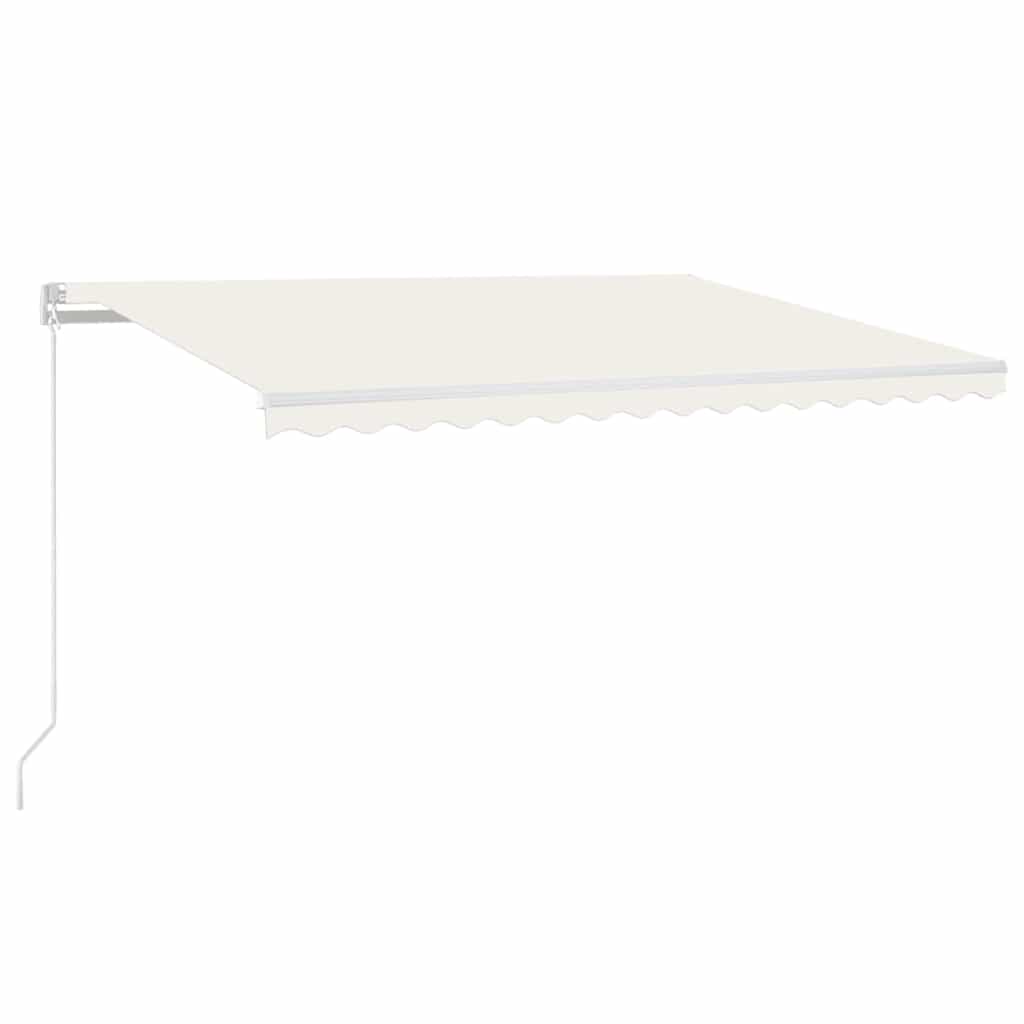 Markise Manuell Einziehbar mit LED 300x250 cm Blau und Weiß