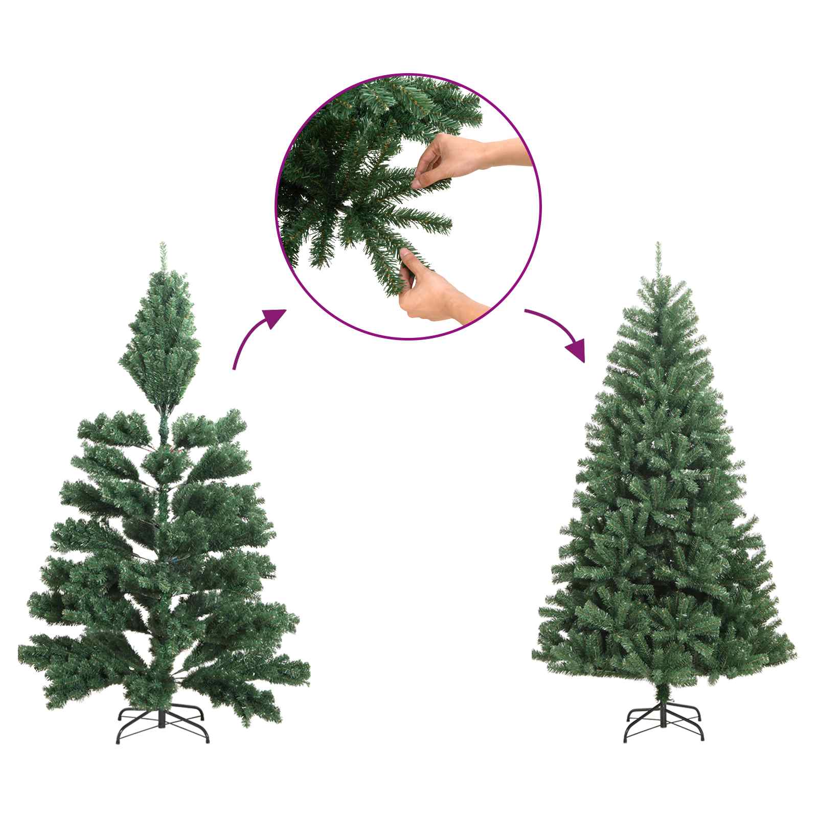 Künstlicher Weihnachtsbaum Weiß 180 cm PVC und Stahl