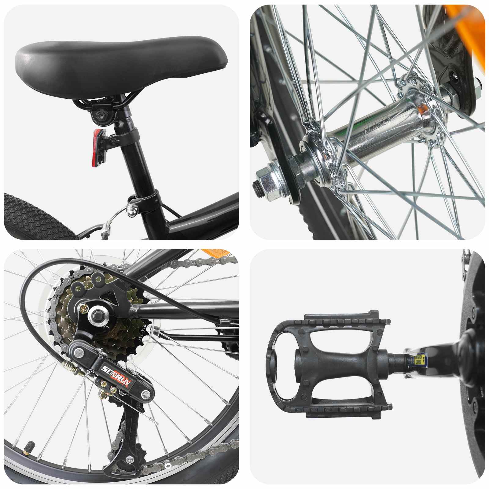 Mountainbike 20 Zoll 6-Geschwindigkeit für 5-8 Jahre alt Weiß