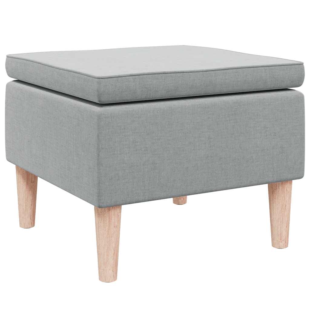 Hocker mit Holzbeinen Schwarz Stoff
