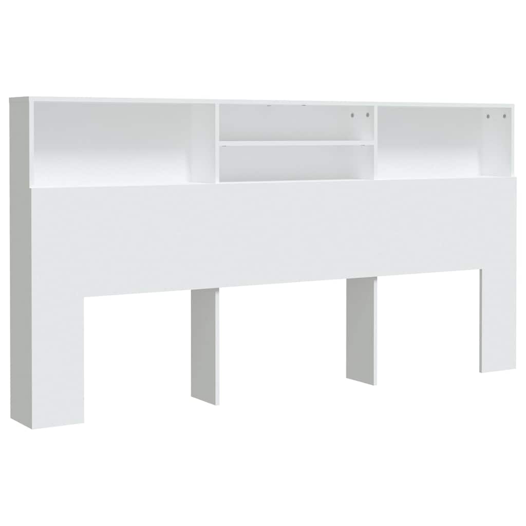 Bett-Kopfteil mit Ablagen Weiß 100x19x103,5 cm