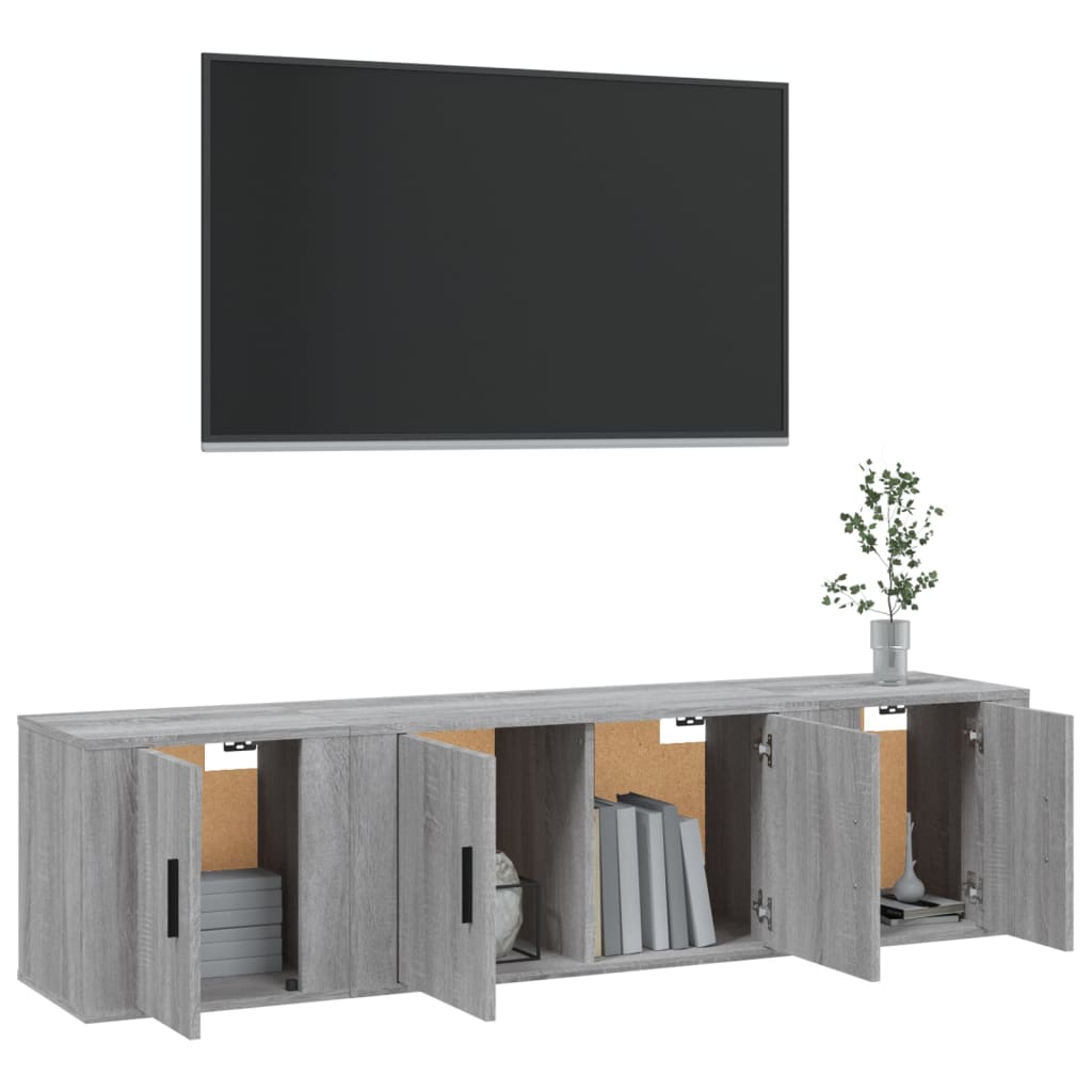 3-tlg. TV-Schrank-Set Weiß Holzwerkstoff