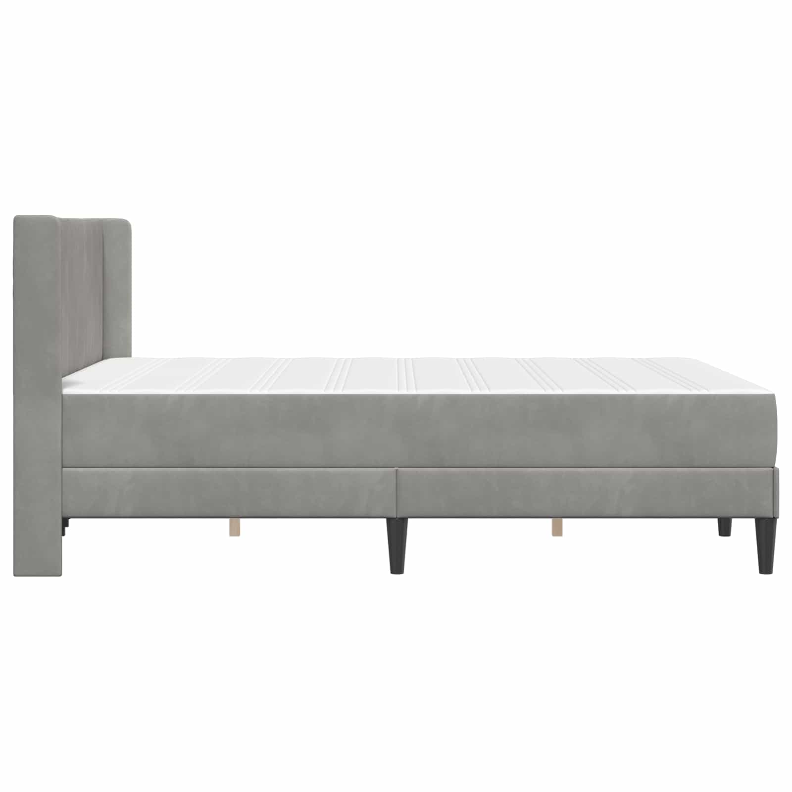 Bettgestell mit Matratze mit Kopfteil Hellgrau 80 x 200 cm Samt