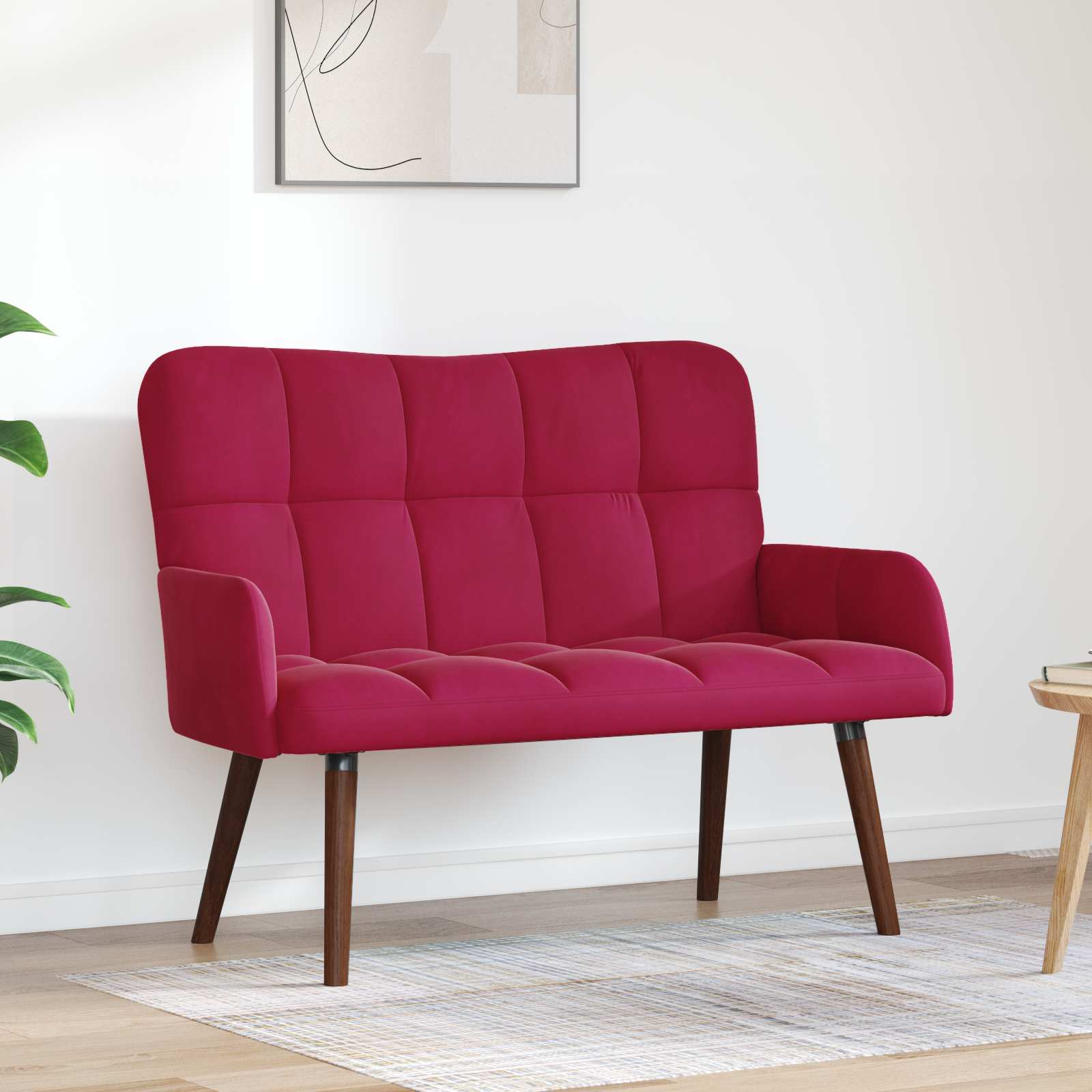 2-Sitzer Sofa Hellgrau 115 x 61 x 87 cm Samt (V)