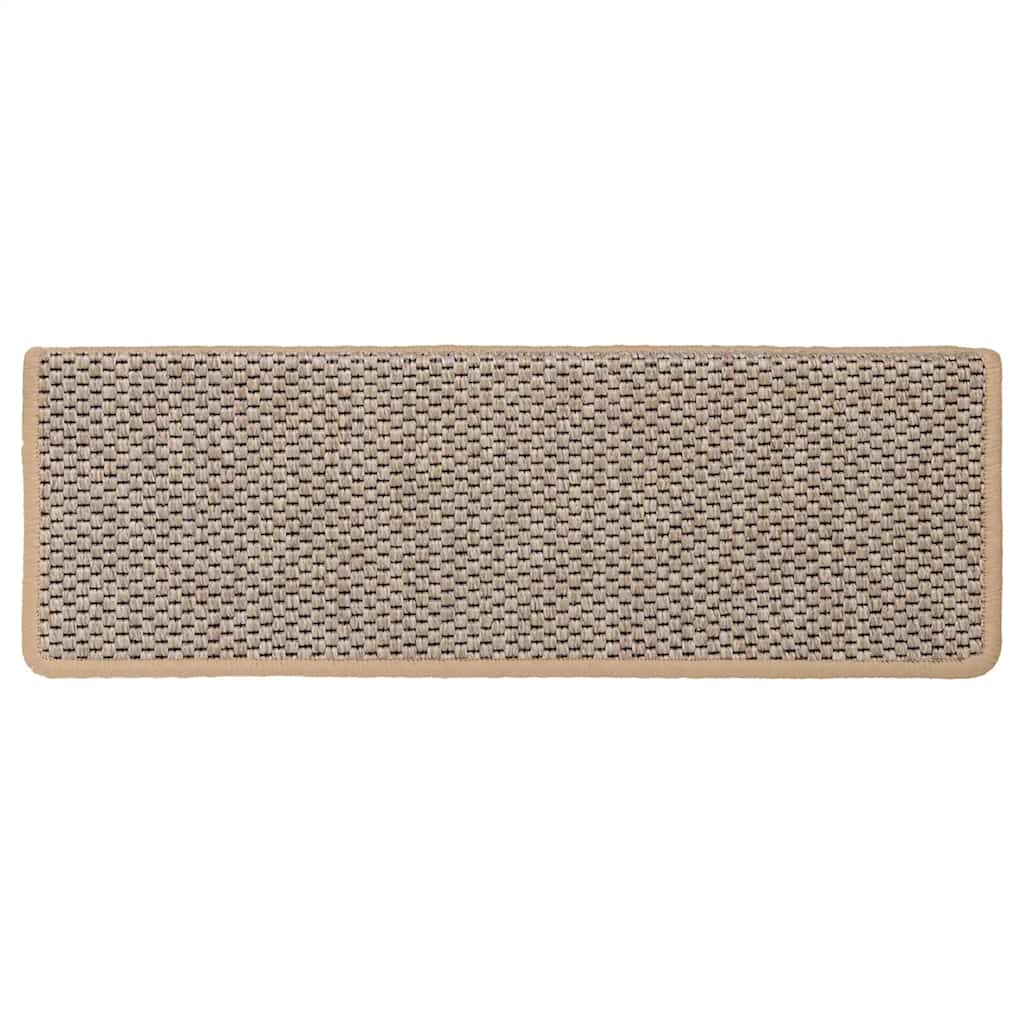 Treppenmatten Selbstklebend Sisal-Look 15 Stk. 65x21x4 Platina
