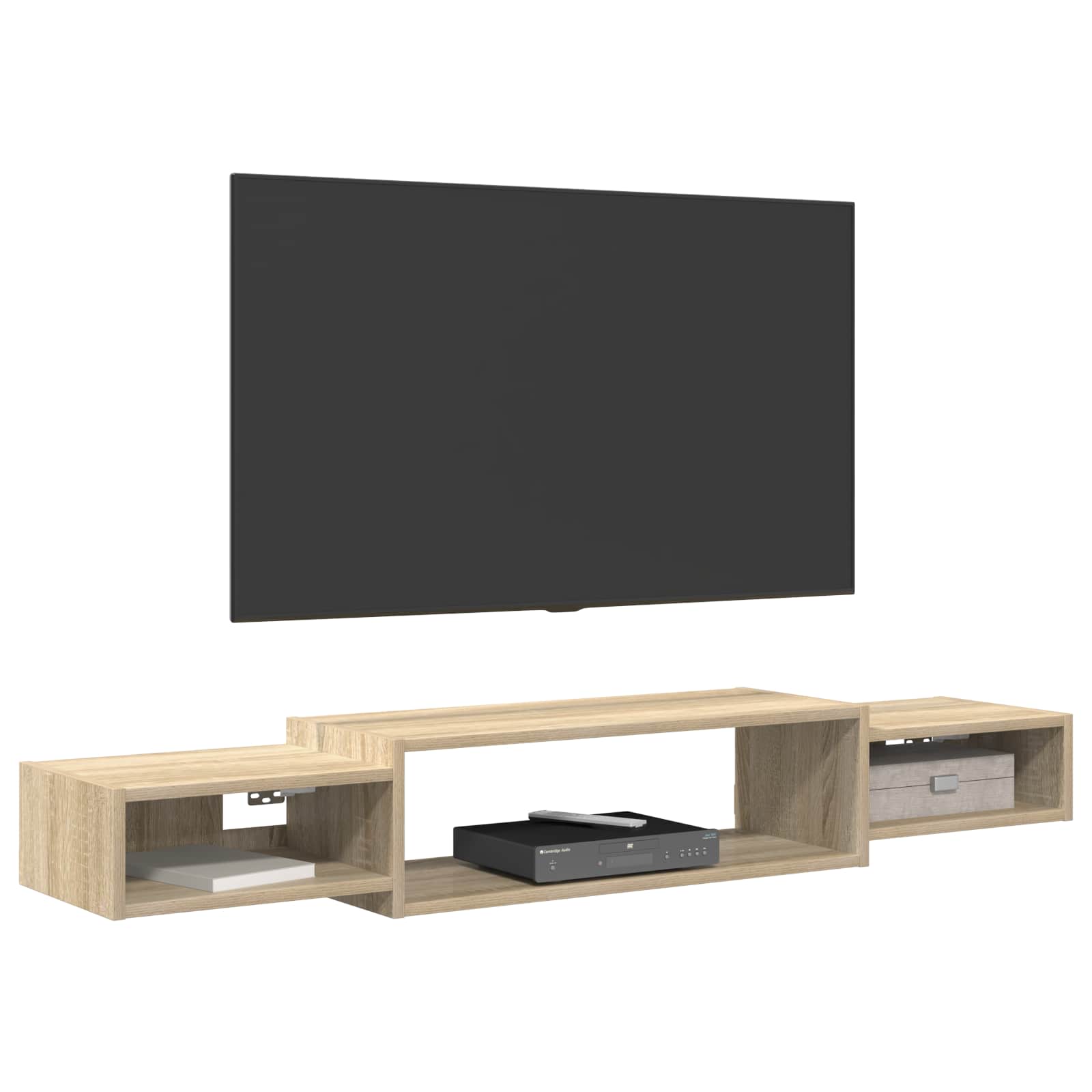 Wandmontierter TV-Schrank Wandhalterung Weiß 140 x 28 x 21 cm