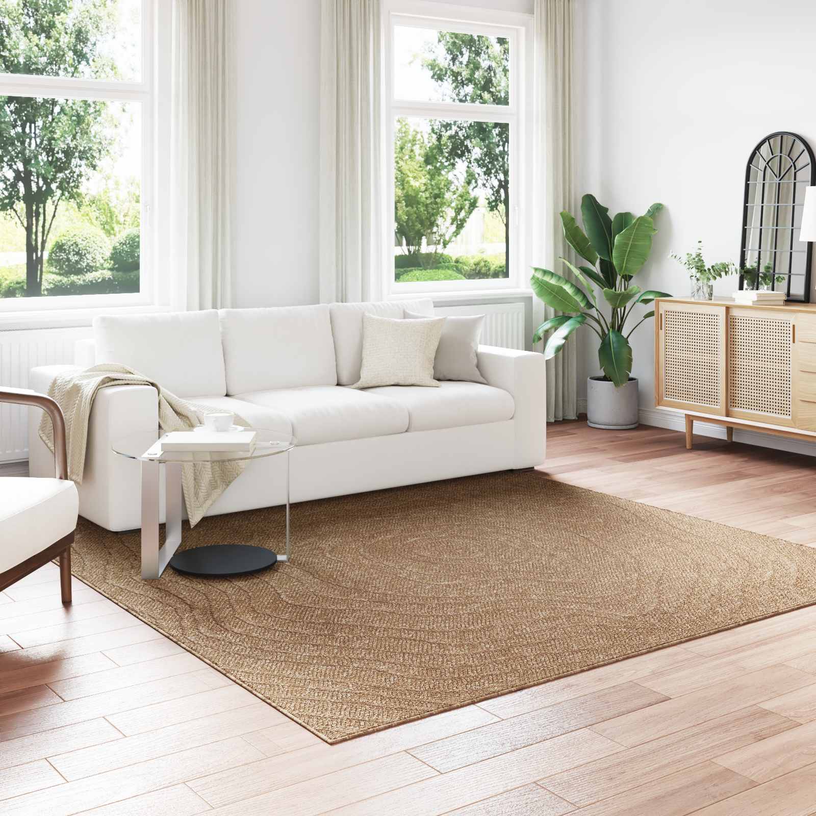 Bereichsteppiche Rechtwinklig AGIRA Natur 150 x 80 cm Polyester