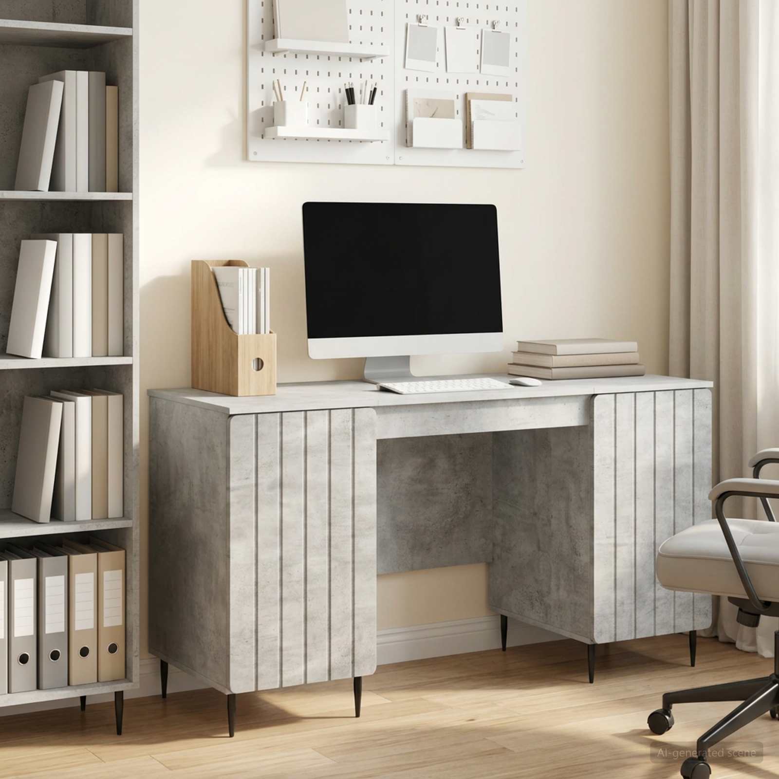 Schreibtisch mit Regal Schwarz 142,5 x 50 x 75 cm Holzwerkstoff