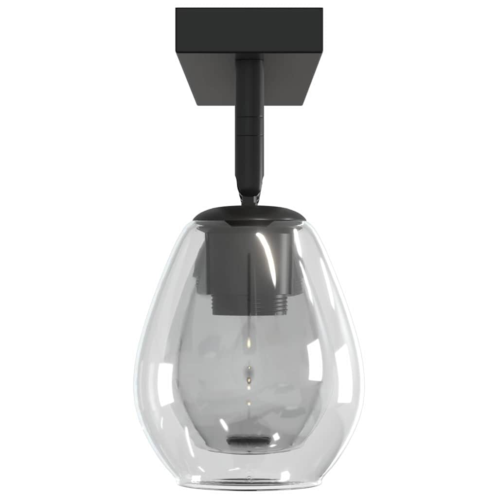 Deckenstrahler Schwarz 13 x 13 x 26 cm Glas und Metall