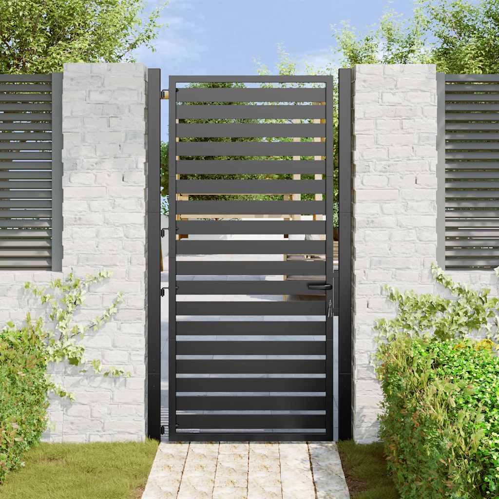 Gartentor Abschließbar Schwarz 100x100 cm Aluminium