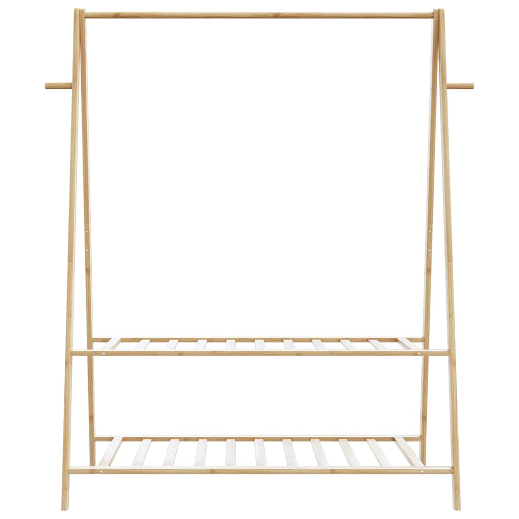 Kleiderständer mit Ablagen und Rollen 96x45,5x155,5 cm Bambus