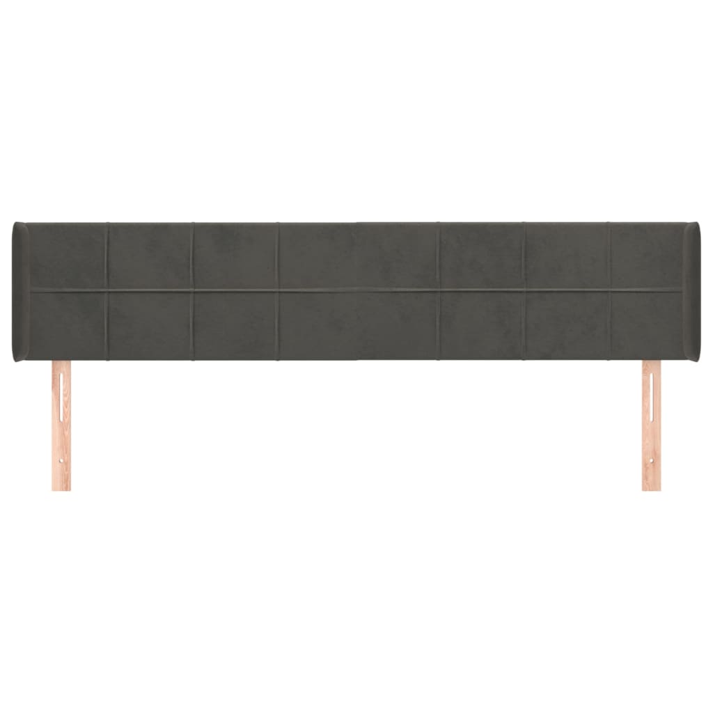 Kopfteil mit Ohren Dunkelblau 93x16x78/88 cm Samt