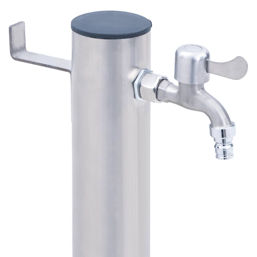 Wassersäule für den Garten 40 cm Edelstahl Quadratisch