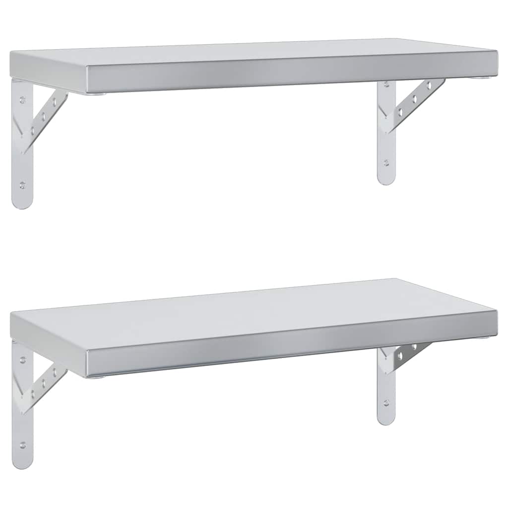Wandregale 2 Stk. 100x40 cm Silbern Edelstahl