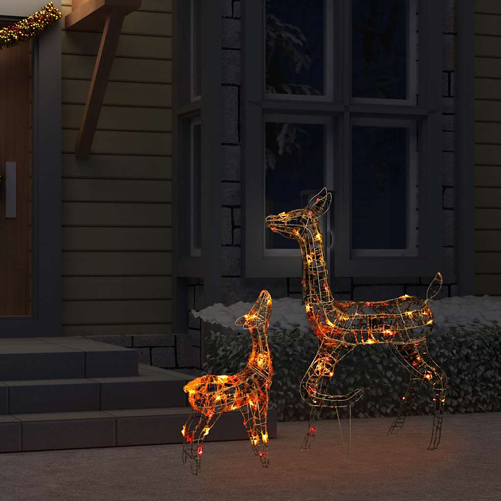 LED-Rentier-Familie Weihnachtsdeko Acryl 160 LED Warmweiß