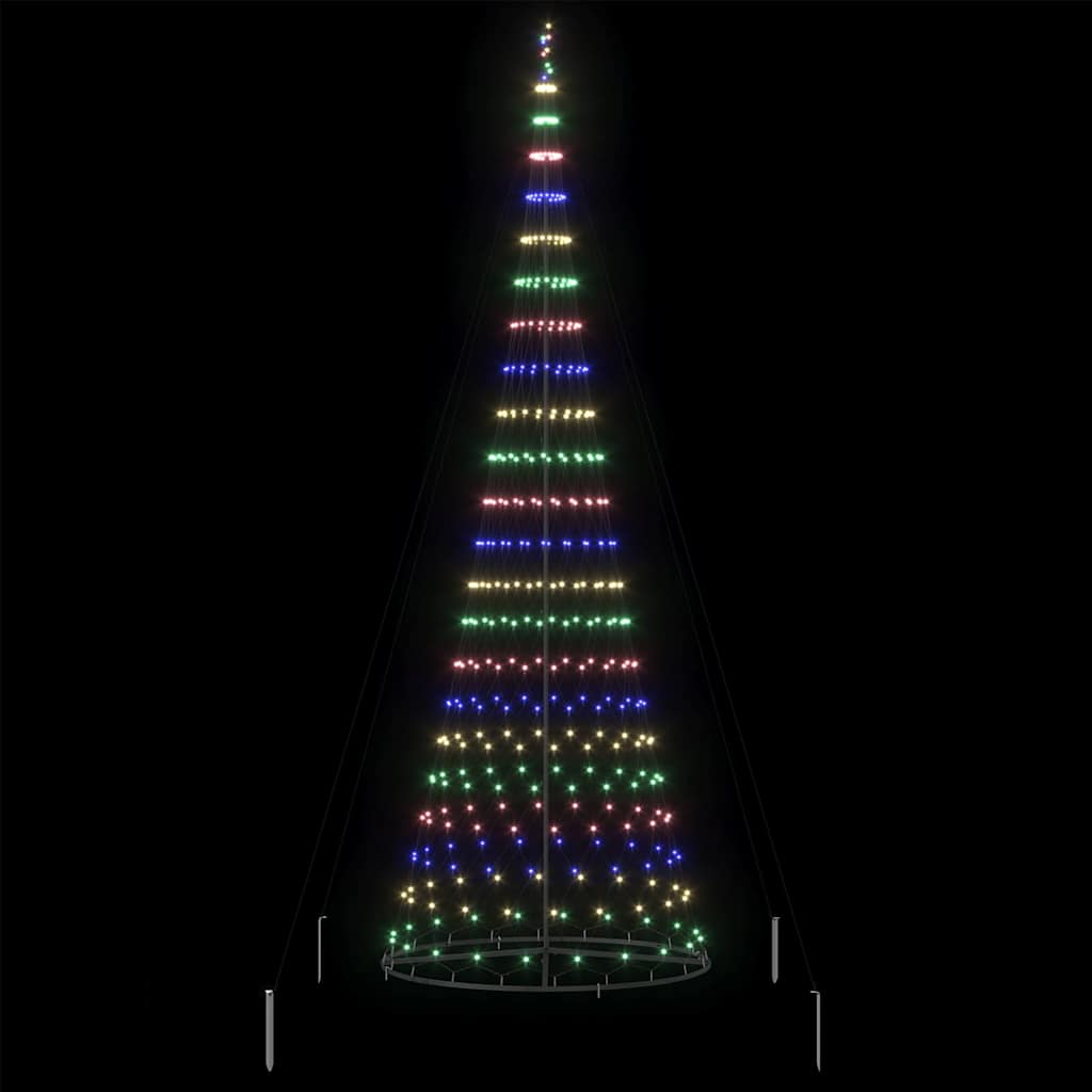 LED-Weihnachtsbaum mit 230 LEDs Mehrfarbig 184,5 cm Metall