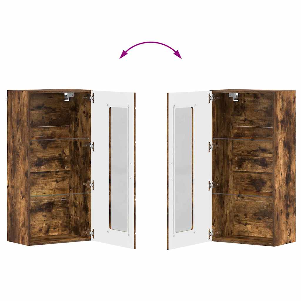 Highboard mit Regal FLORIN Weiß 60 x 35 x 182 cm Holzwerkstoff