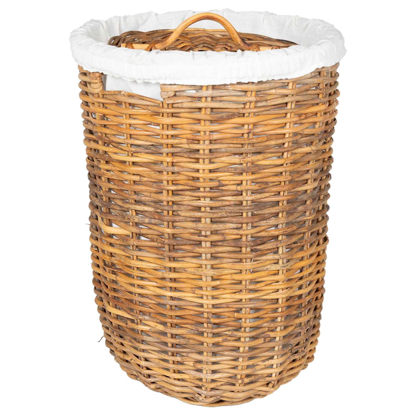 Wäschekorb mit Deckel 2 pcs Natürliches Grau Kubu Rattan