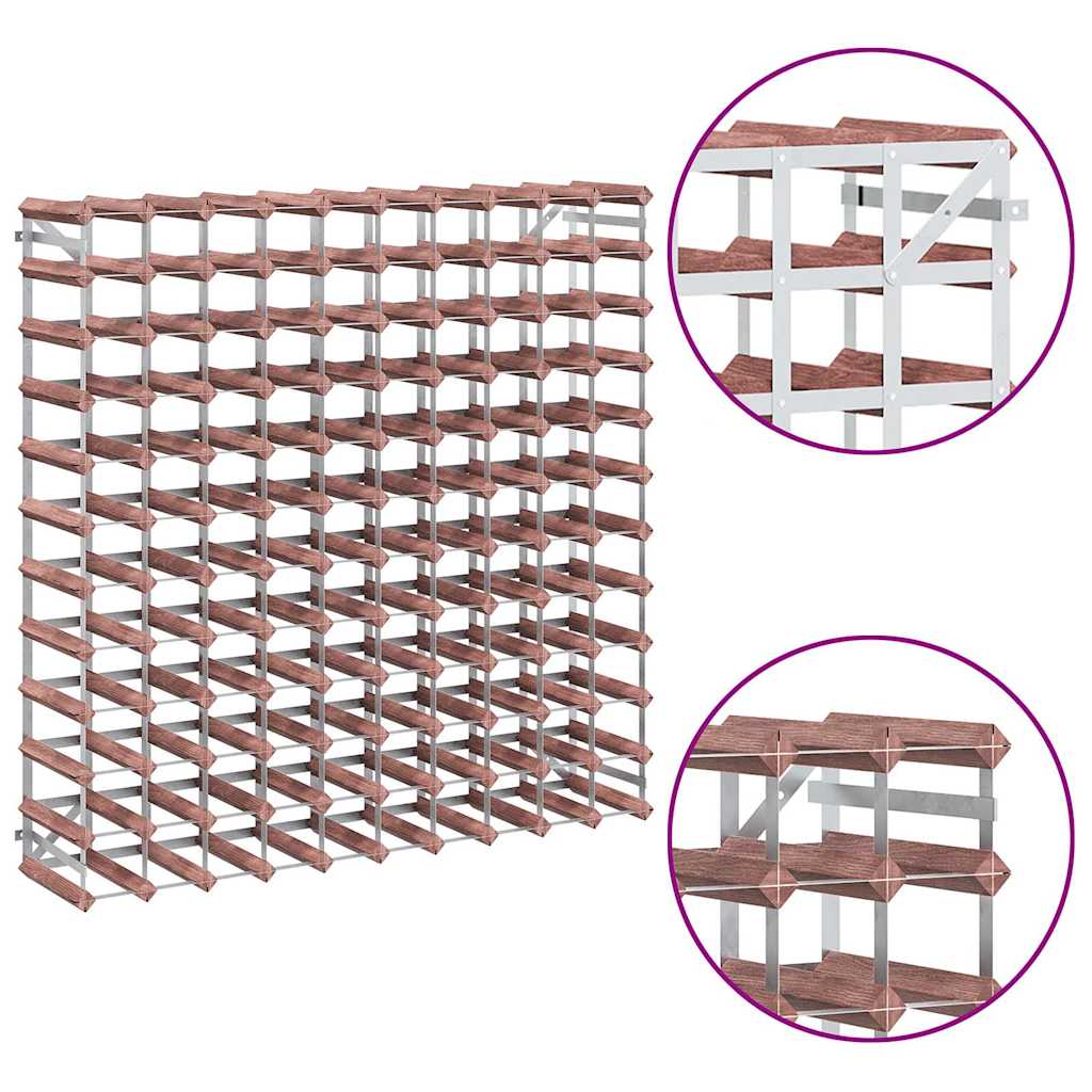 Weinregal für 42 Flaschen Braun Massivholz Kiefer