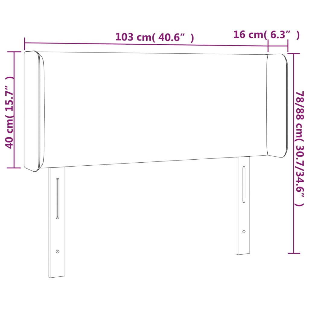Kopfteil mit Ohren Creme 83x16x78/88 cm Kunstleder