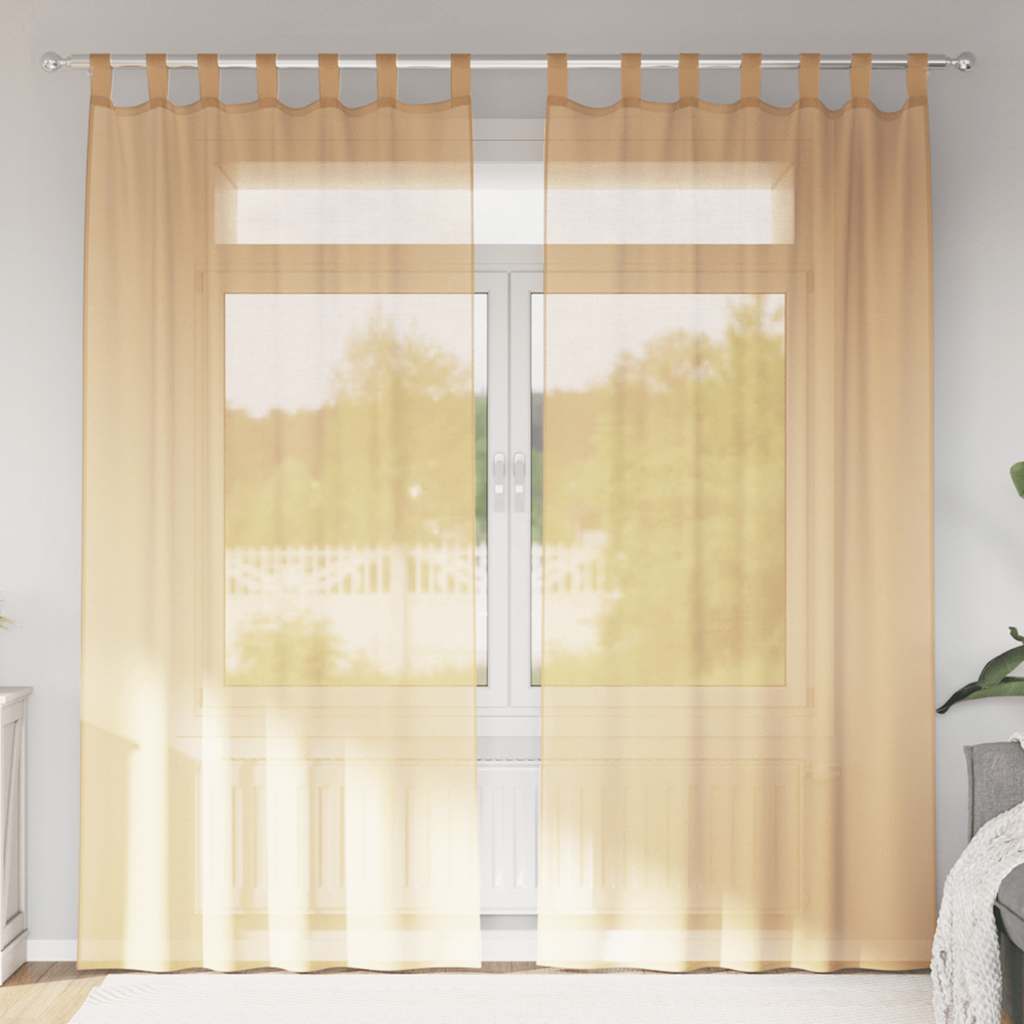 Voile Vorhänge mit Ösen 2 Stk. Apfelgrün 140x140 cm