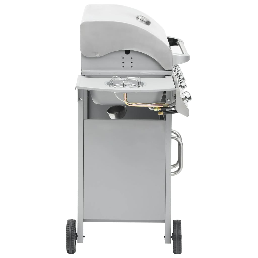 Gasgrill 4+1 Flammen Schwarz Stahl