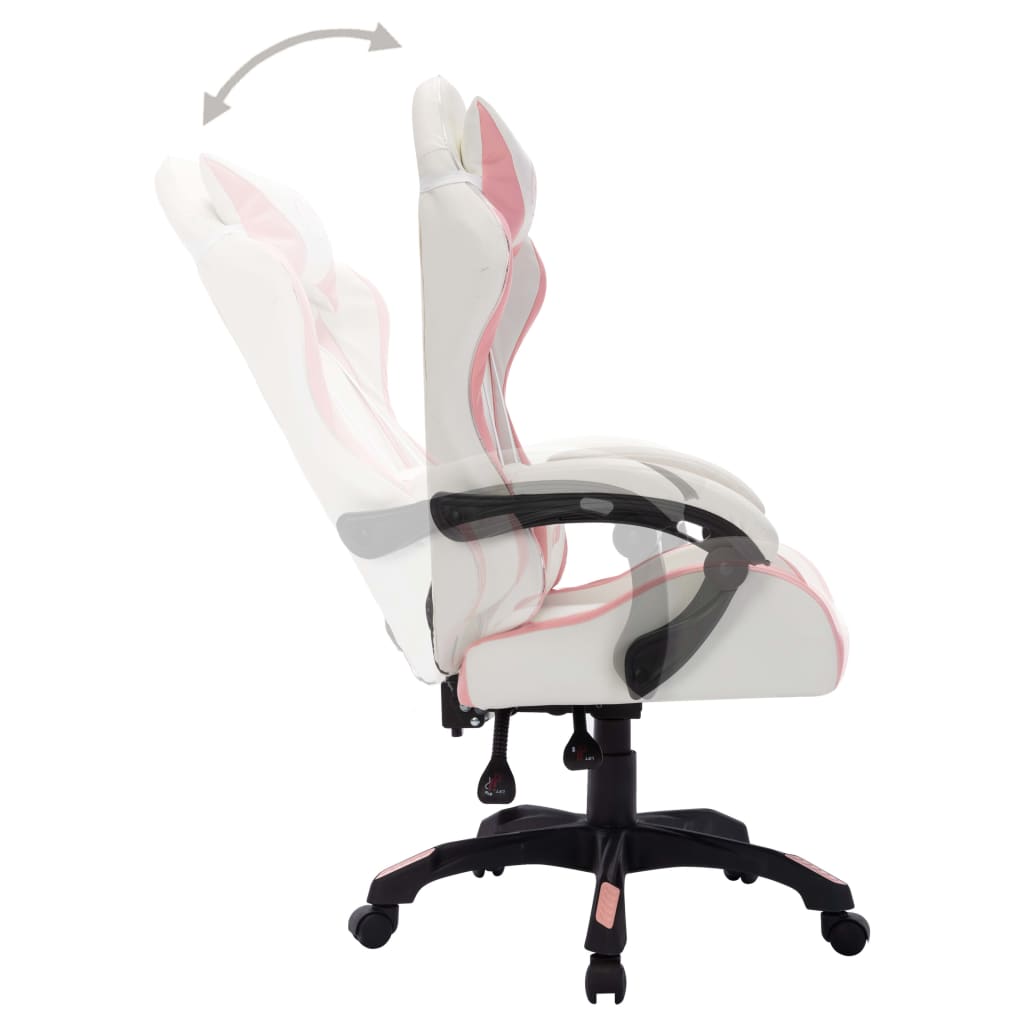 Gaming-Stuhl mit RGB LED-Leuchten Blau und Schwarz Kunstleder