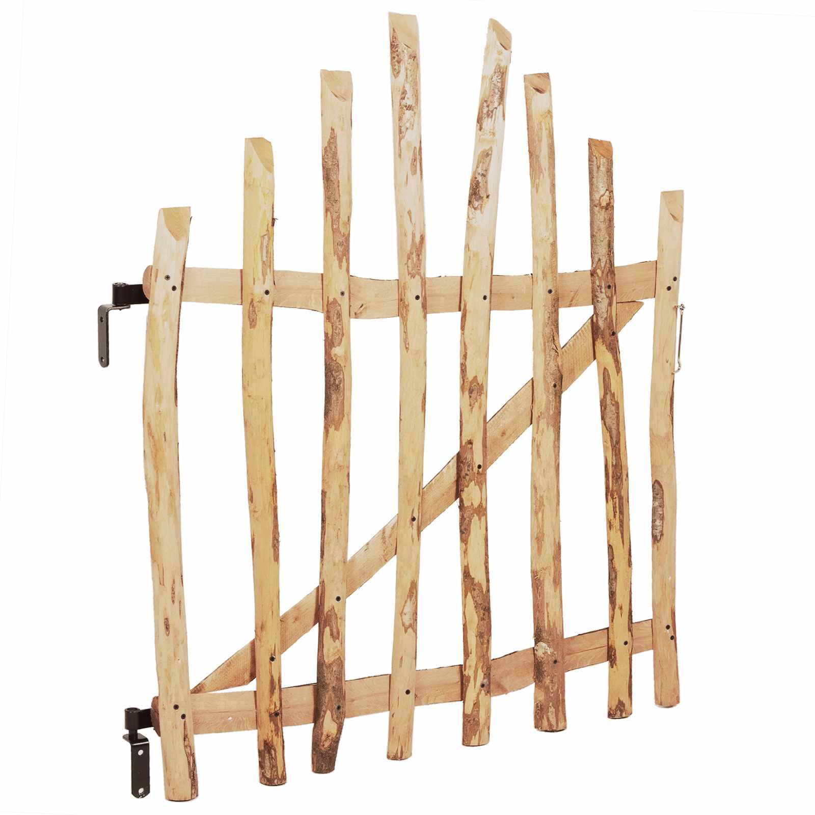 Bogenzauntor 100 x 90 cm Imprägniertes Haselholz Natur