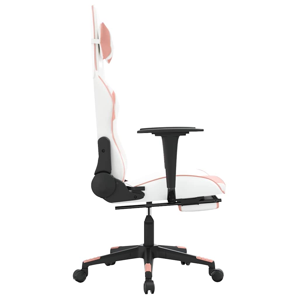 Gaming-Stuhl mit Massagefunktion Schwarz und Blau Kunstleder