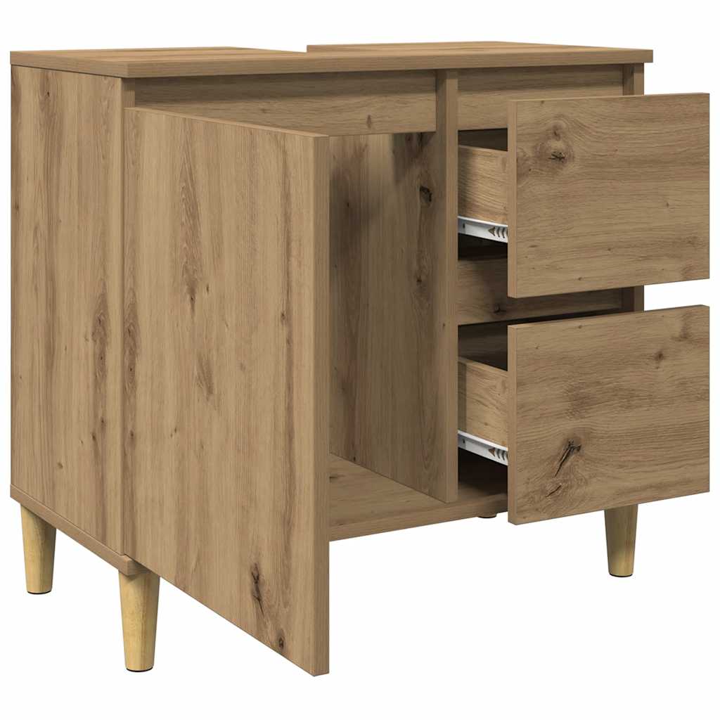 Badschrank Weiß 65x33x60 cm Holzwerkstoff