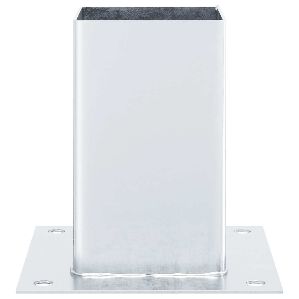 Pfostenträger Quadratisch 4Stk. Silber 46x46mm Verzinkter Stahl