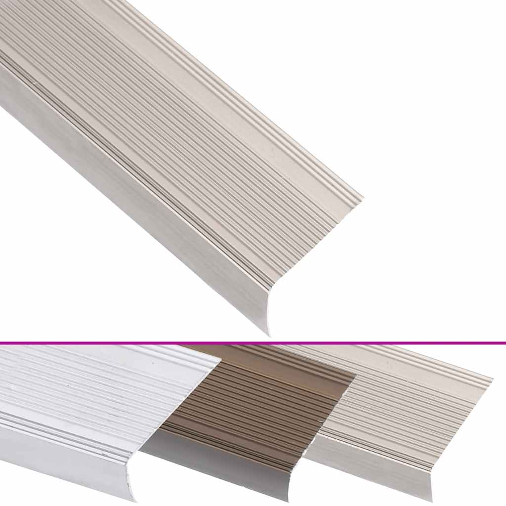 Treppenkantenprofile in L-Form 15 Stk. Aluminium 90 cm Silbern