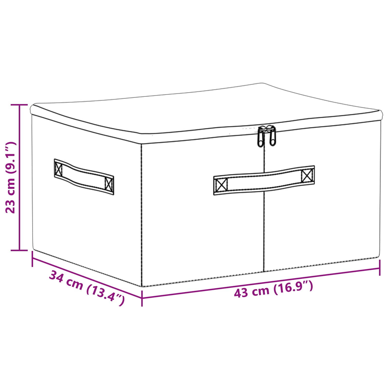 Aufbewahrungsbox Stoff 50x30x25 cm Anthrazit