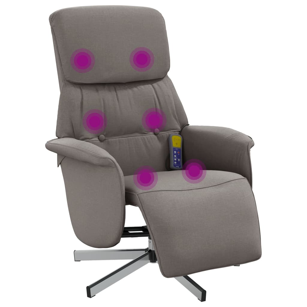 Massagesessel mit Fußteil Braun Stoff