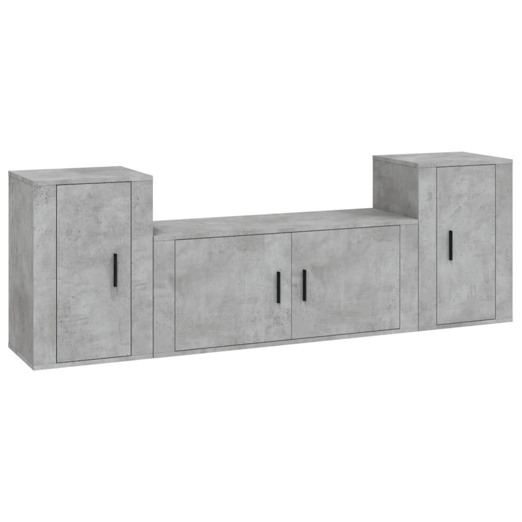 3-tlg. TV-Schrank-Set Weiß Holzwerkstoff