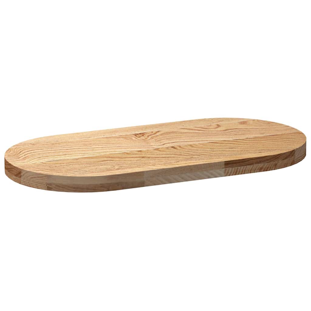 Tischplatte 80x40x2 cm Massivholz Eiche Oval