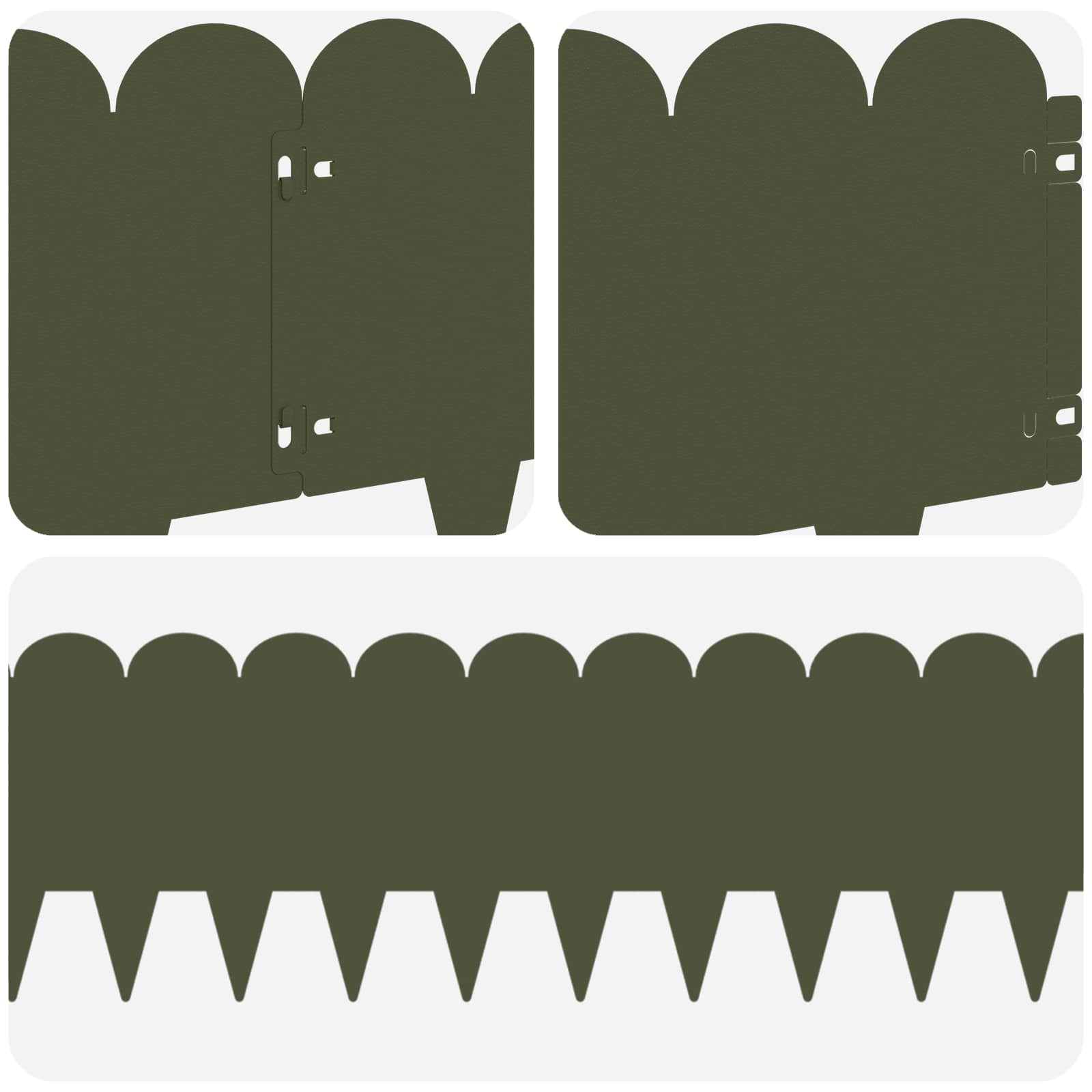 Raseneinfassung 10 pcs 103 x 15 cm Stahl Schwarz