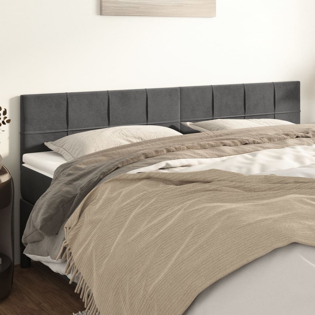Kopfteil Hellgrau 80x5x118/128 cm Samt