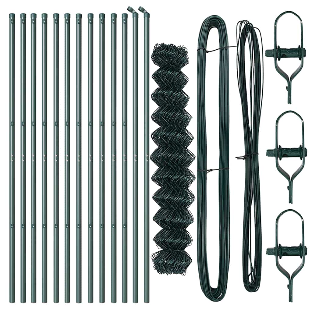 Outdoor Kettenglied-Zaun Erdfixierung 10 x 0,4 m Grün Netz