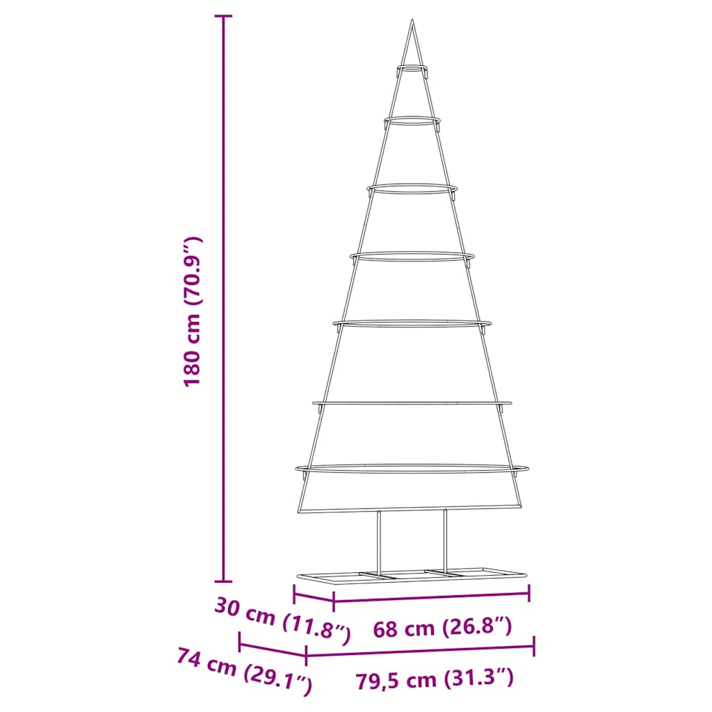 Metall-Weihnachtsbaum Deko Schwarz 60 cm