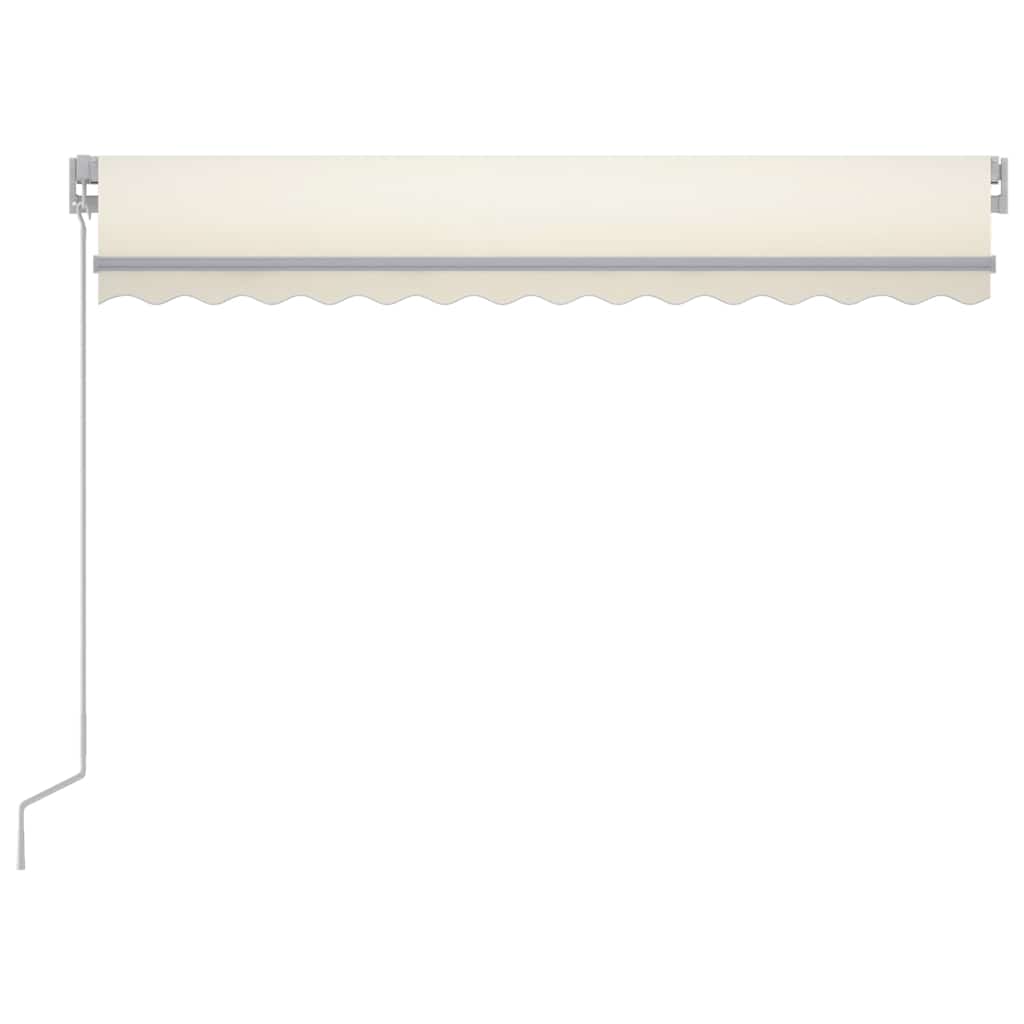 Markise Manuell Einziehbar mit LED 300x250 cm Blau und Weiß