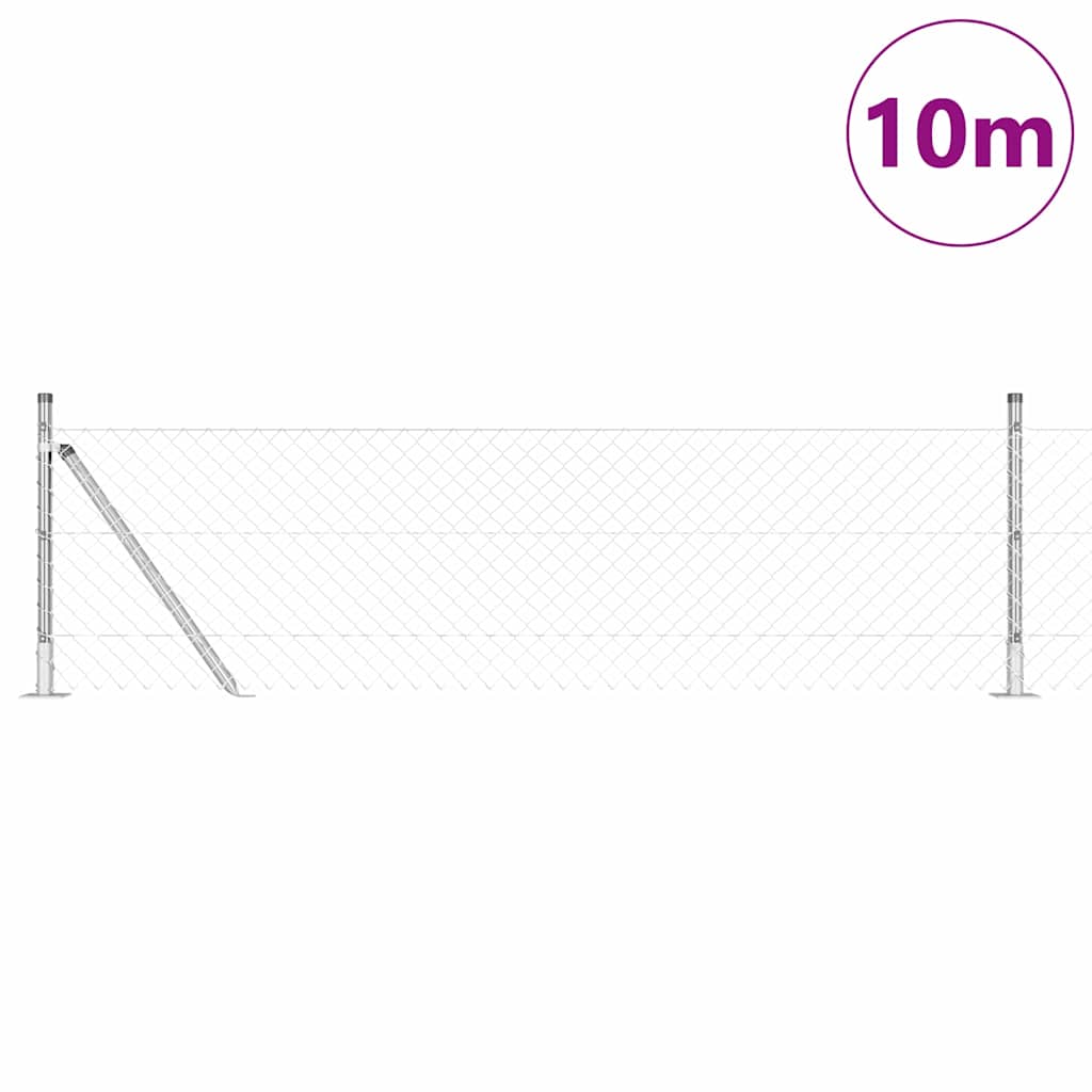 Outdoor Kettenglied-Zaun Erdfixierung 10 x 0,4 m Grün Netz