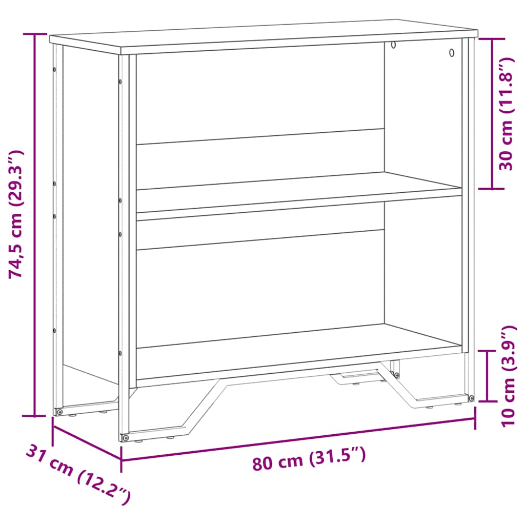 Bücherregal Schwarz 80x31x169 cm Holzwerkstoff